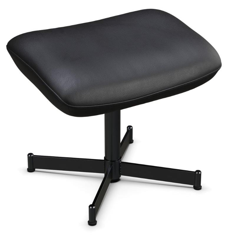 Ergo Plus Club Royal Black Leather Footstool