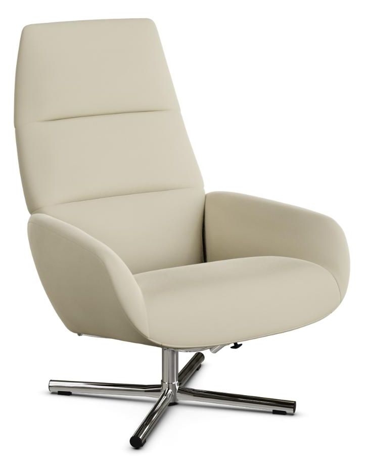 Ergo Balder Cream Leather Swivel Recliner Chair