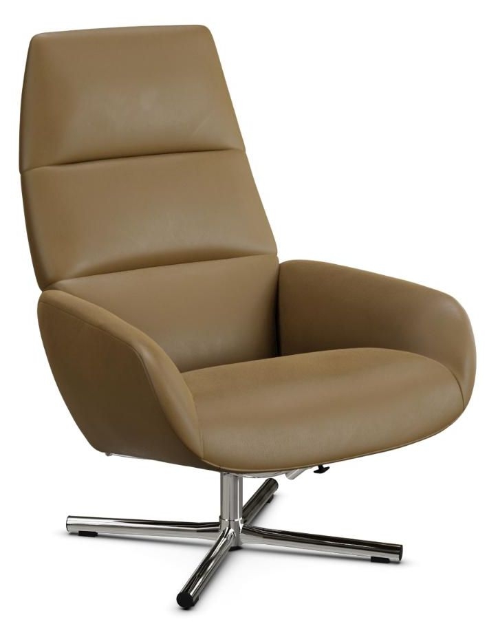 Ergo Balder Gold Leather Swivel Recliner Chair