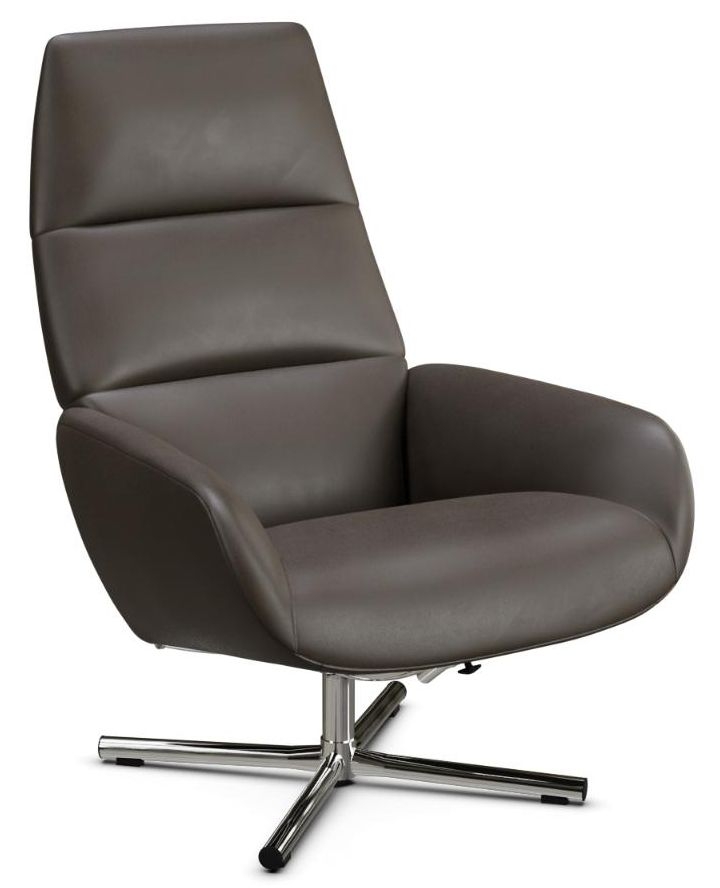Ergo Club Royal Brown Leather Swivel Recliner Chair