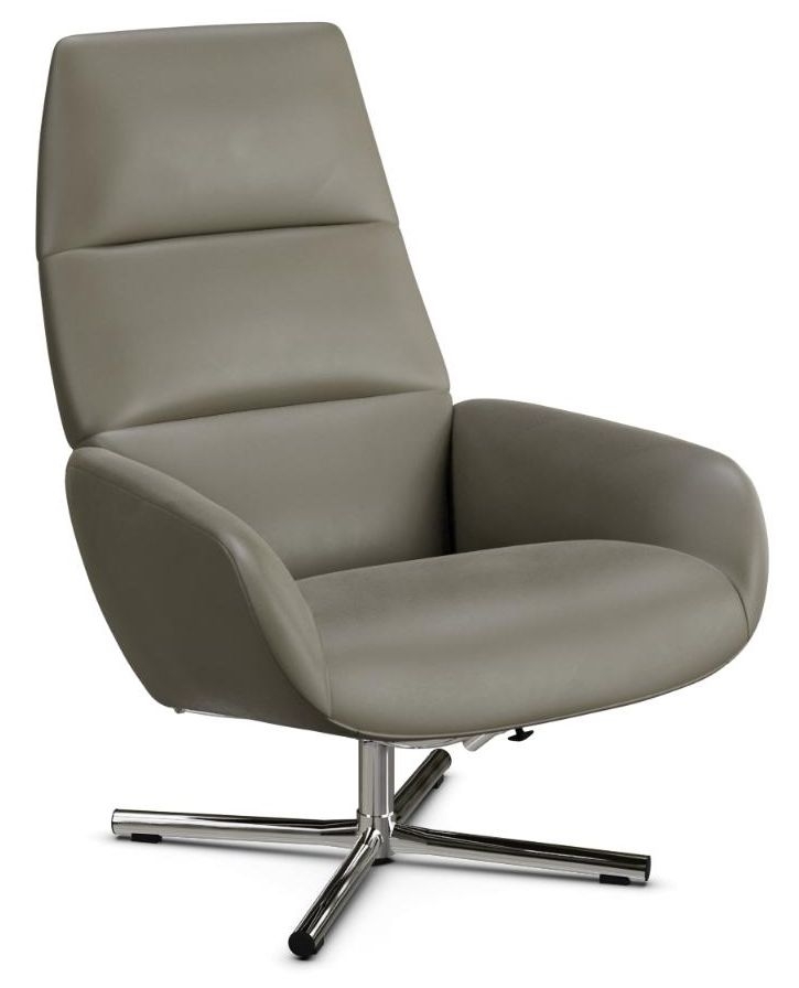 Product photograph of Ergo Club Royal Taupe Leather Swivel Recliner Chair from Choice Furniture Superstore