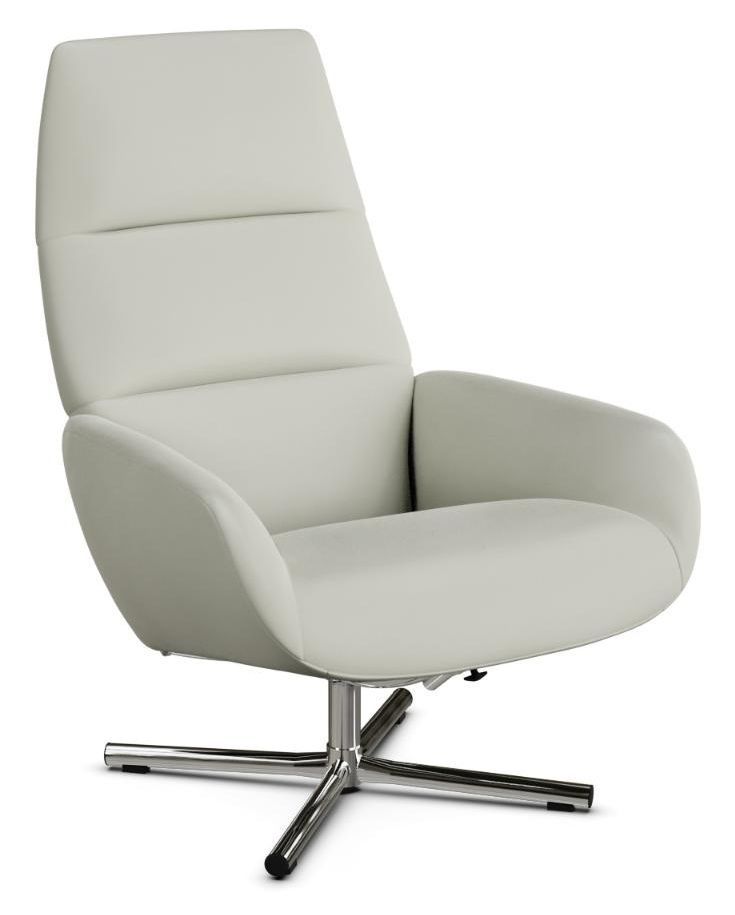 Product photograph of Ergo Club Royal White Leather Swivel Recliner Chair from Choice Furniture Superstore