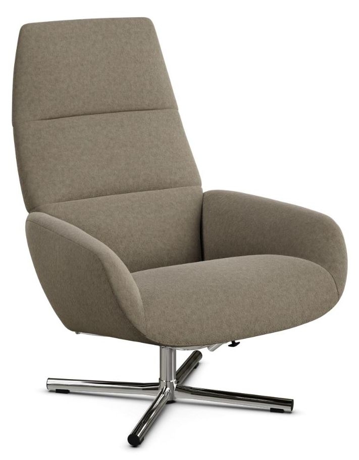 Product photograph of Ergo Flannel Beige Fabric Swivel Recliner Chair from Choice Furniture Superstore