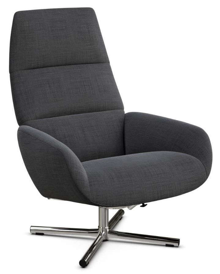 Ergo Lido Anthracite Fabric Swivel Recliner Chair