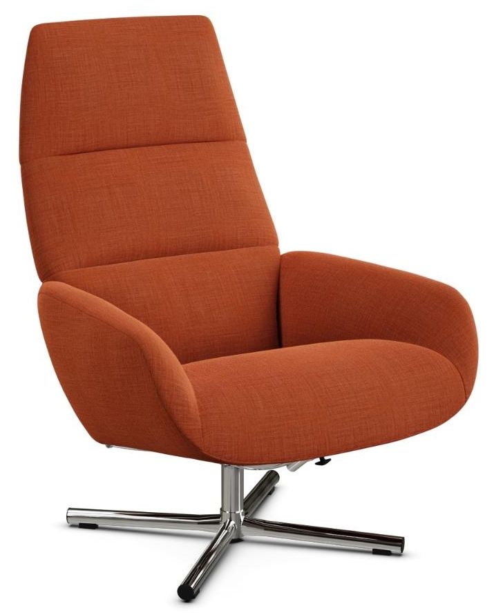 Ergo Lido Orange Fabric Swivel Recliner Chair