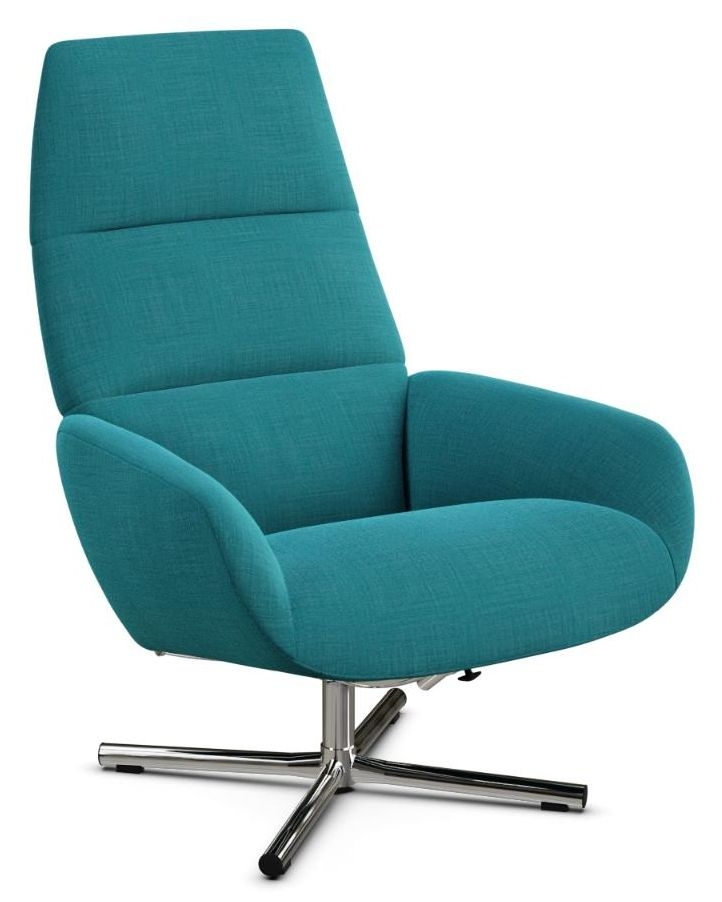 Ergo Lido Petrol Fabric Swivel Recliner Chair