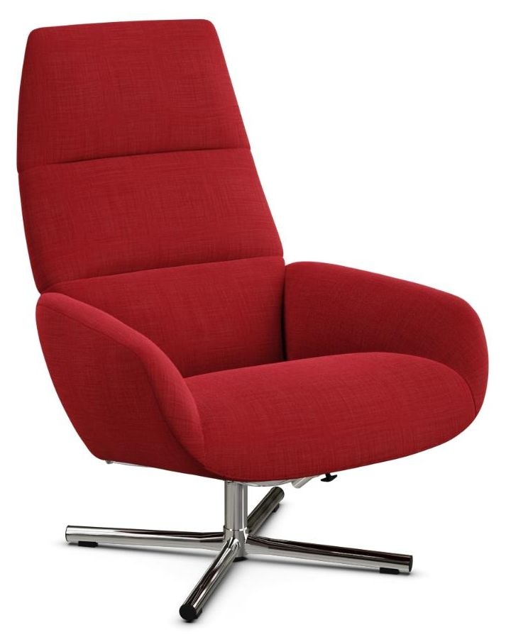 Ergo Lido Signalred Fabric Swivel Recliner Chair