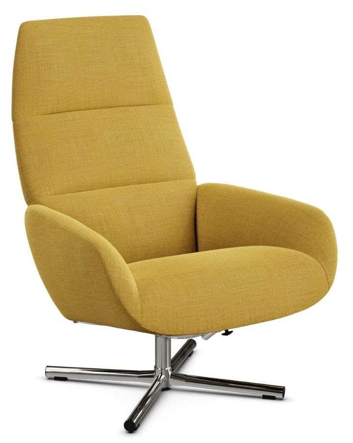 Product photograph of Ergo Lido Yellow Fabric Swivel Recliner Chair from Choice Furniture Superstore