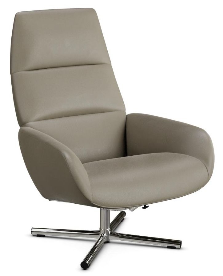 Ergo Soft Stone Leather Swivel Recliner Chair