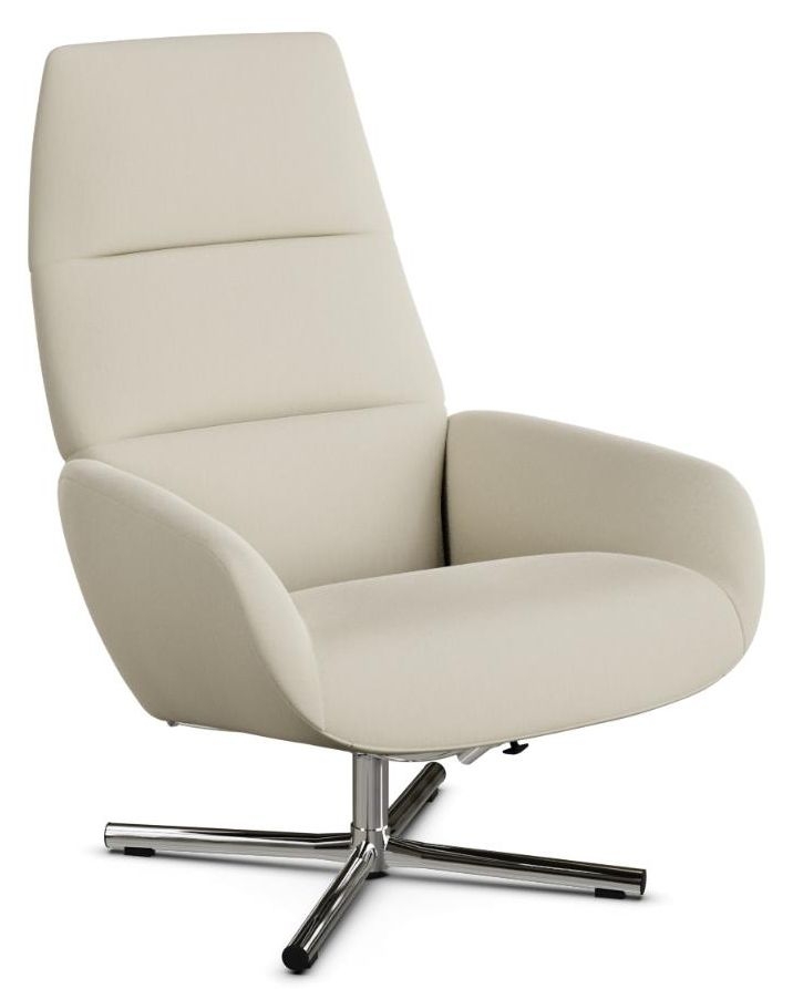 Ergo Soft White Leather Swivel Recliner Chair