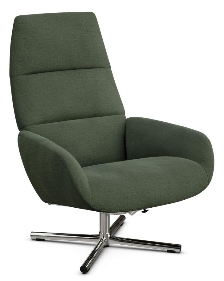 Ergo Yeti Fr Moss Green Fabric Swivel Recliner Chair