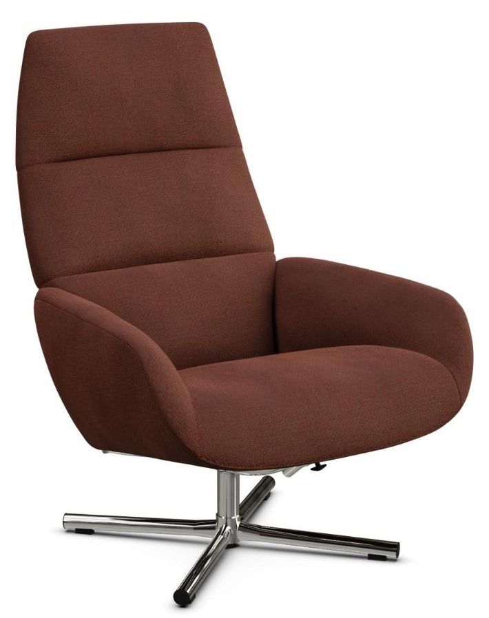 Ergo Yeti Fr Rust Red Fabric Swivel Recliner Chair