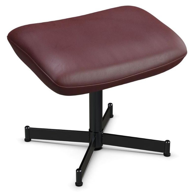 Product photograph of Ergo Balder Wine Red Leather Footstool from Choice Furniture Superstore