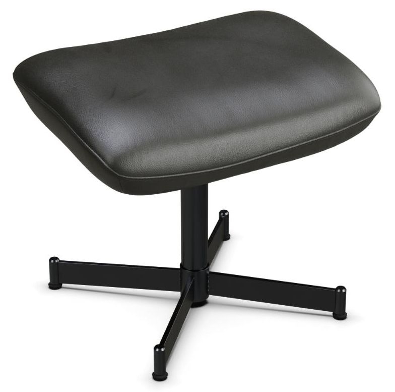 Ergo Club Royal Dark Grey Leather Footstool