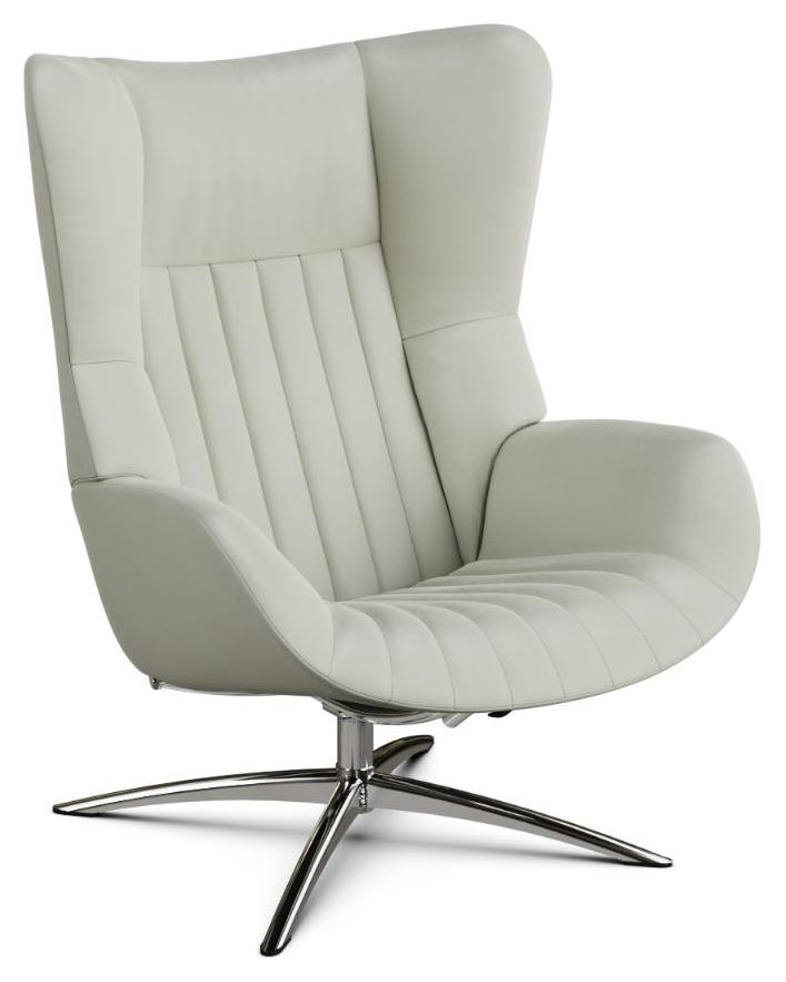 Product photograph of Firana Club Royal White Leather Swivel Recliner Chair from Choice Furniture Superstore