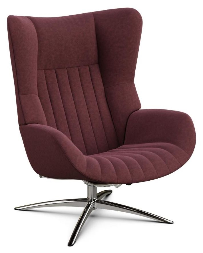Firana Flannel Bordeaux Fabric Swivel Recliner Chair