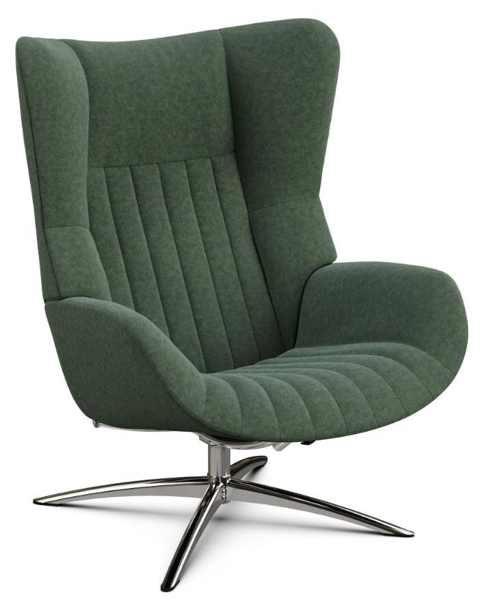 Firana Flannel Light Green Fabric Swivel Recliner Chair