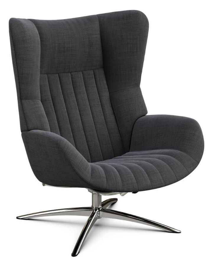 Firana Lido Anthracite Fabric Swivel Recliner Chair