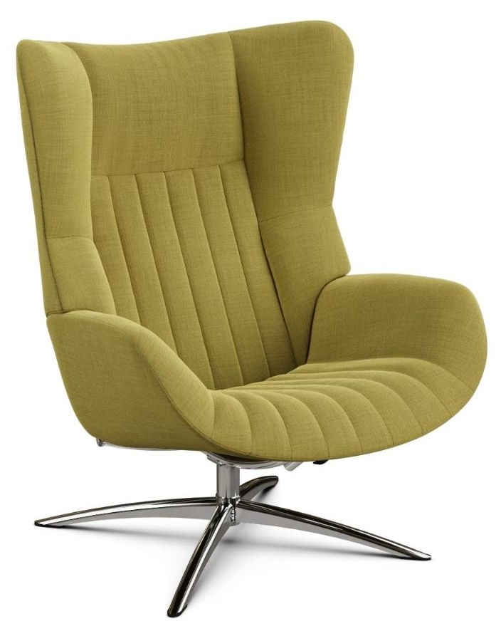 Firana Lido Light Green Fabric Swivel Recliner Chair