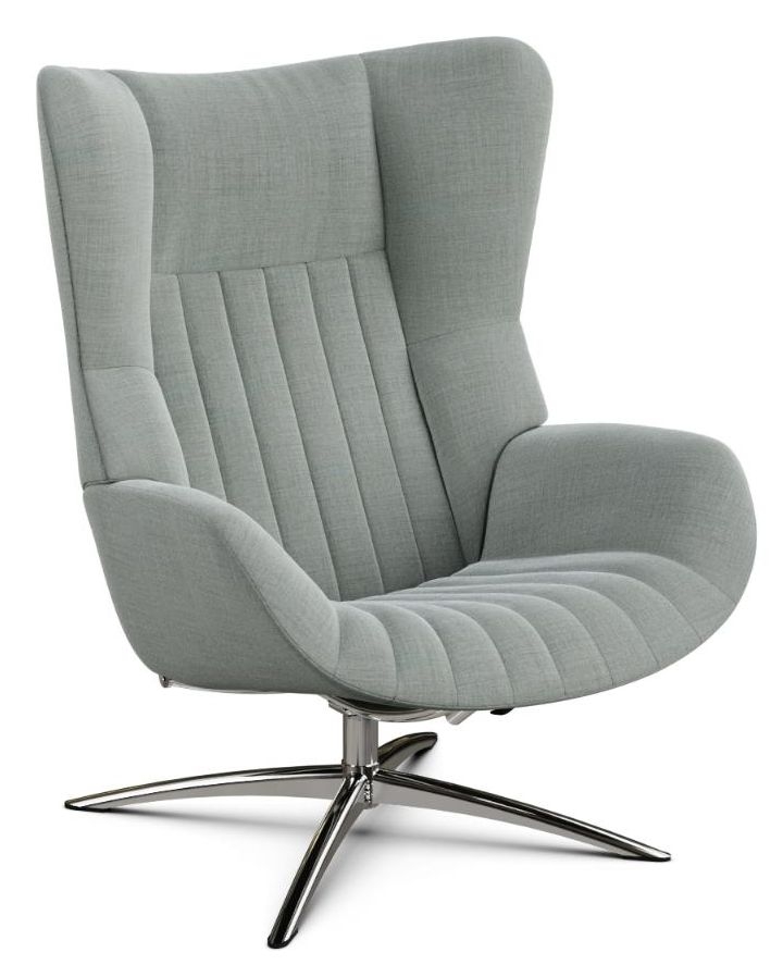 Firana Lido Light Grey Fabric Swivel Recliner Chair