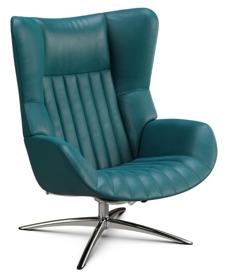 Firana Soft Pertol Leather Swivel Recliner Chair