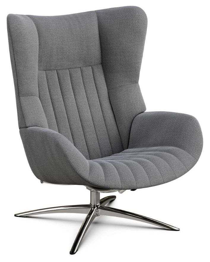 Firana Yeti Fr Light Grey Fabric Swivel Recliner Chair