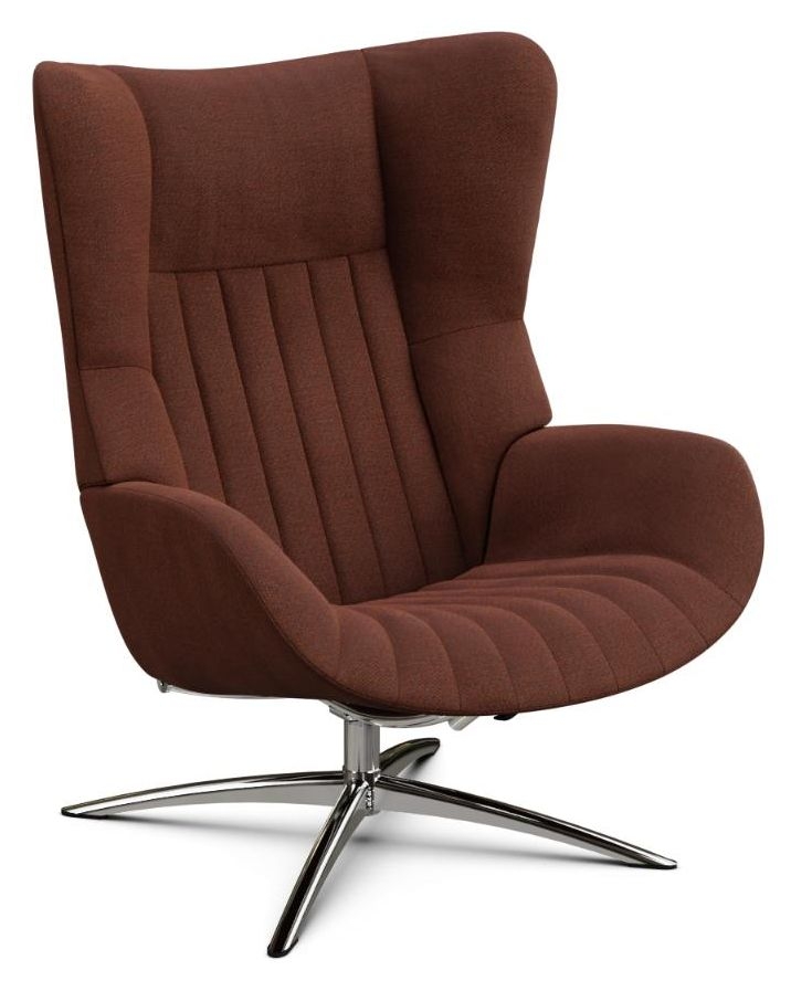 Firana Yeti Fr Rust Red Fabric Swivel Recliner Chair