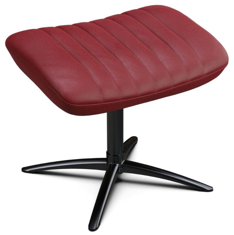 Firana Balder Red Leather Footstool