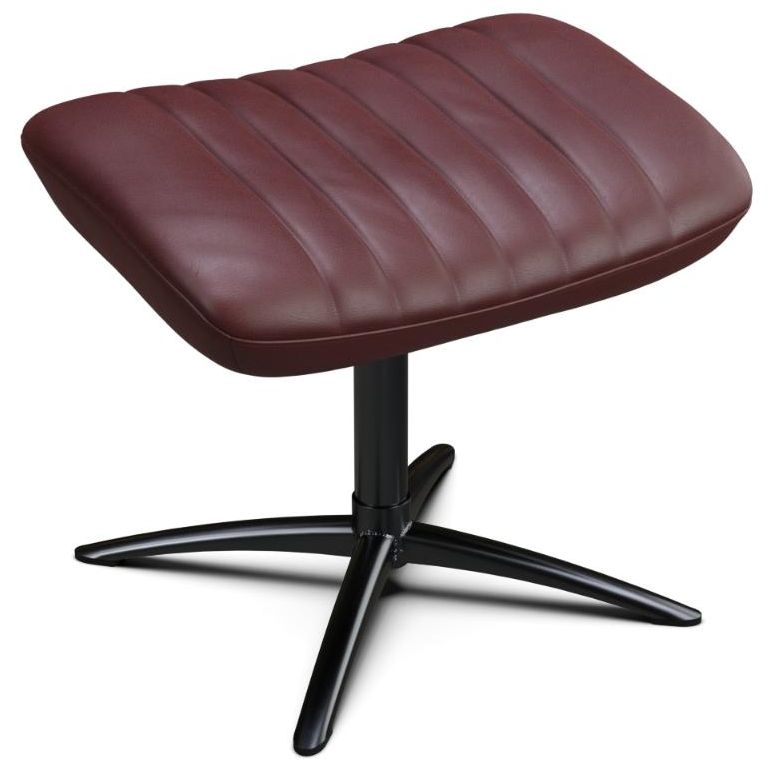 Firana Balder Wine Red Leather Footstool