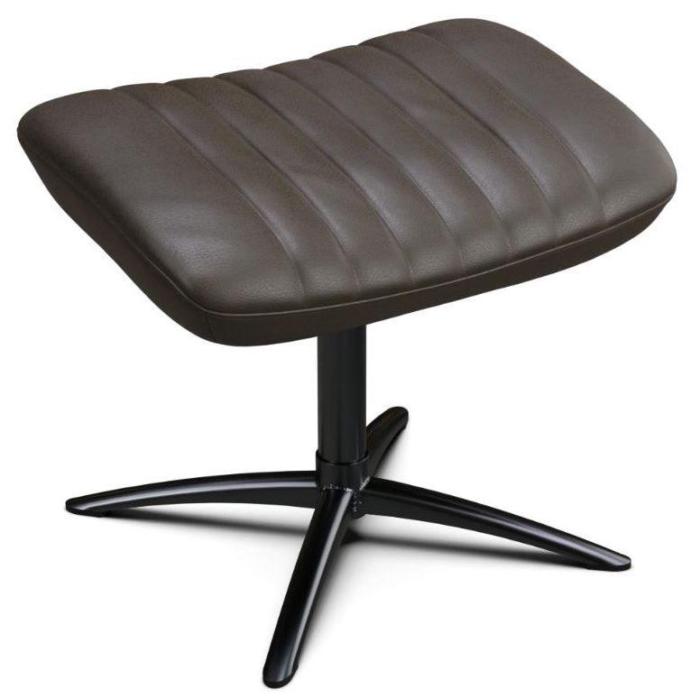 Firana Club Royal Brown Leather Footstool