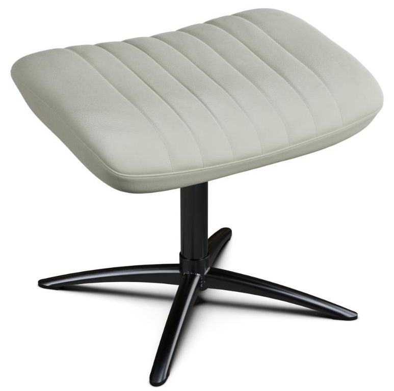 Firana Club Royal White Leather Footstool