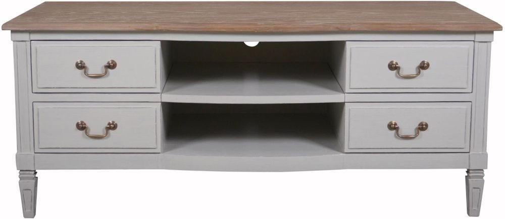 Annabelle French Oak And Putty Painted Tv Unit