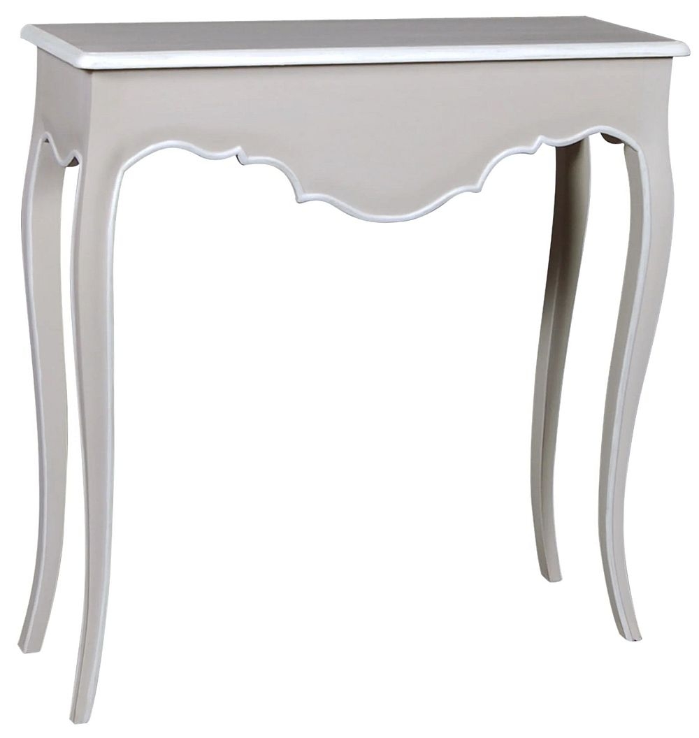Avignon French Distressed Linen And Offwhite Console Table