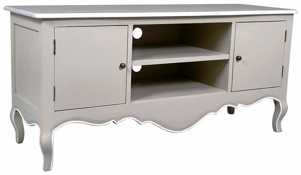 Avignon French Distressed Linen And Offwhite Tv Unit