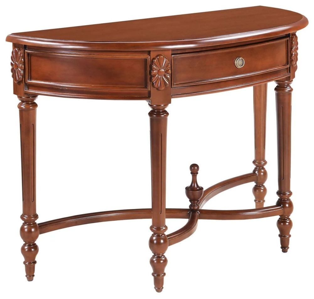 Bordeaux French Mahogany Half Moon Console Table