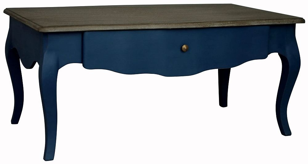 Celine French Stiff Key Blue Painted Coffee Table