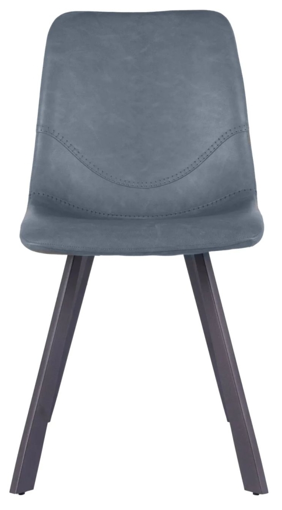 Bari Vintage Blue Pu Dining Chair Solid In Pairs