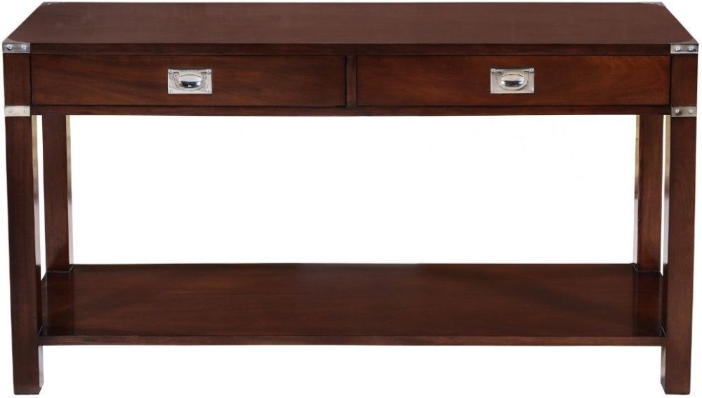 Diane French Walnut Stain 2 Drawer Console Table