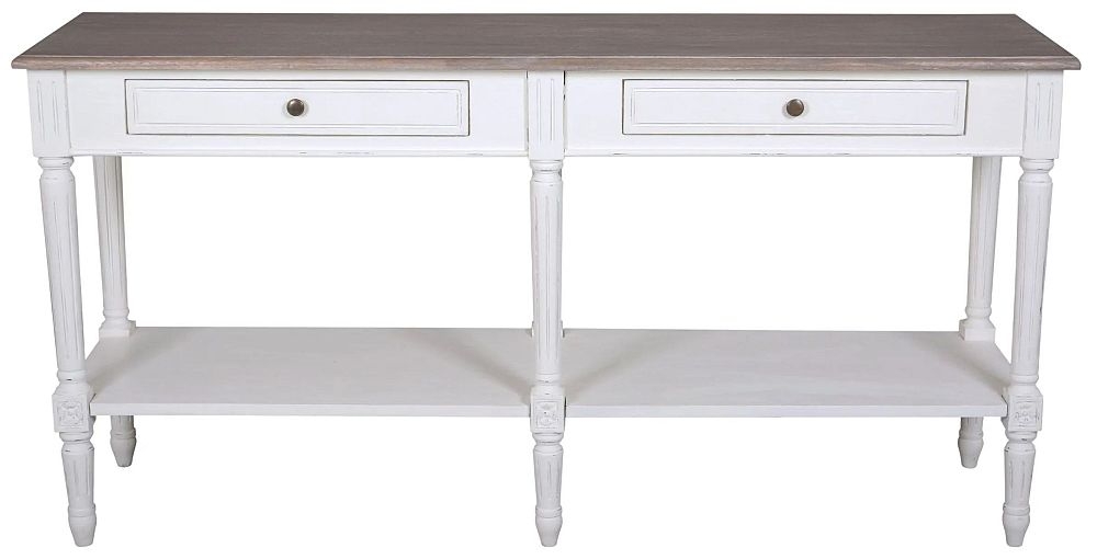 Helena French Offwhite Painted 2 Drawer Console Table