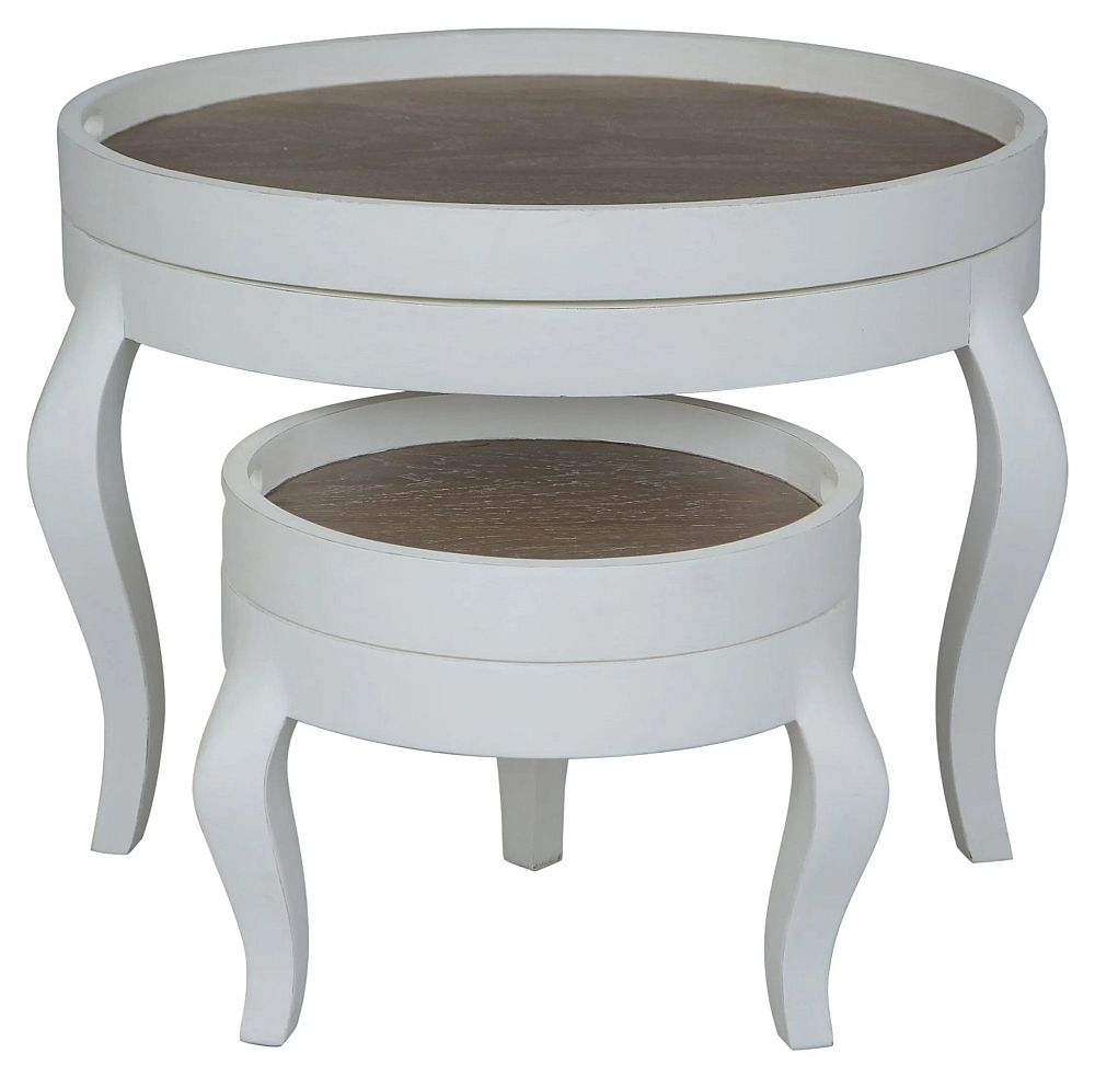 Helena French Offwhite Painted Round Nest Of Tables