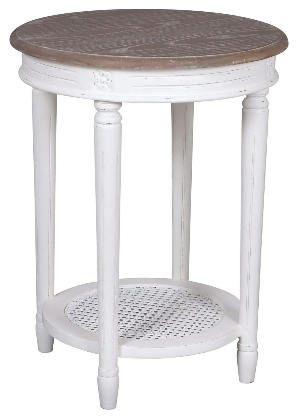 Helena French Offwhite Painted Round Side Table