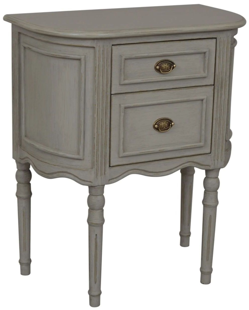 Heritage French Grey 2 Drawer Bedside Cabinet