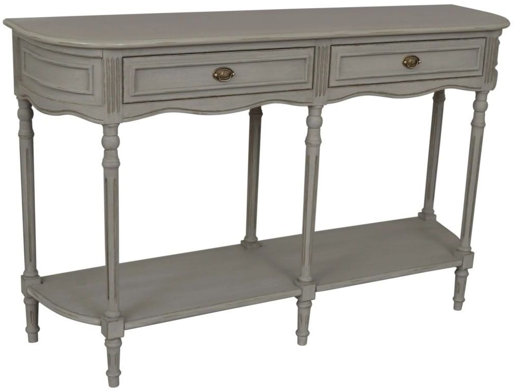 Heritage French Grey 2 Drawer Console Table