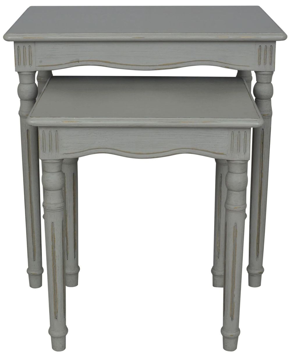 Heritage French Grey Nest Of 2 Tables