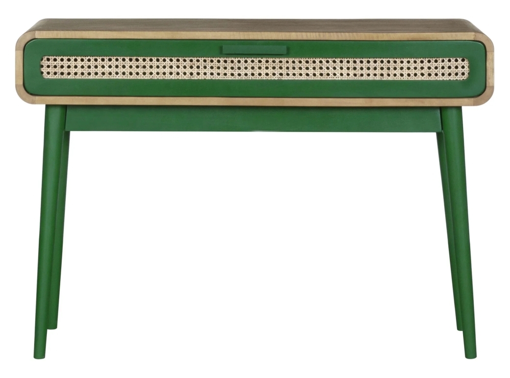 Nature Vibrant Green Painted 1 Drawer Console Table