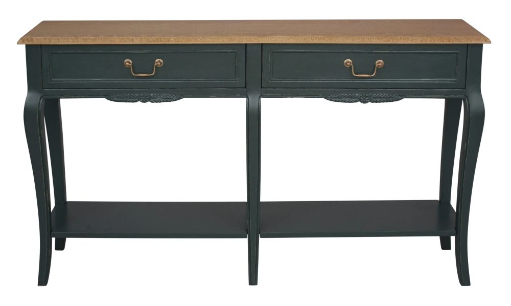 Sienna Emerald Green 2 Drawer Console Table