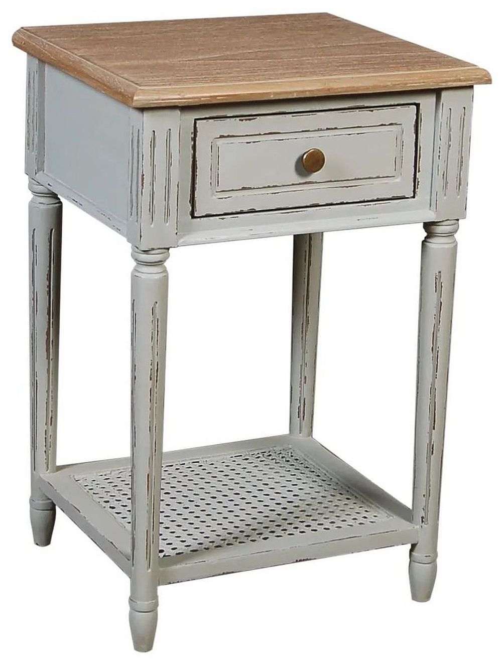 Valerie French Distressed Stone Grey Side Table