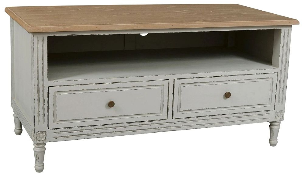 Valerie French Distressed Stone Grey Tv Unit