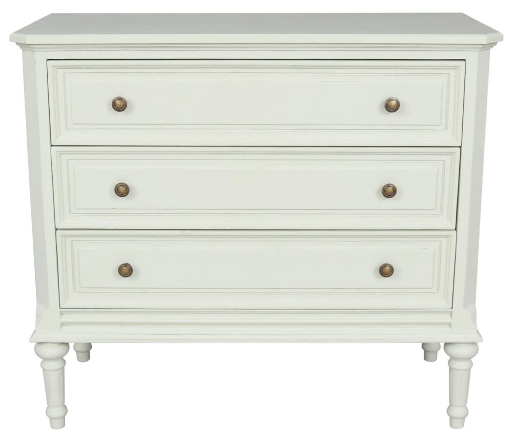 Vanessa French Lime White 3 Drawer Chest