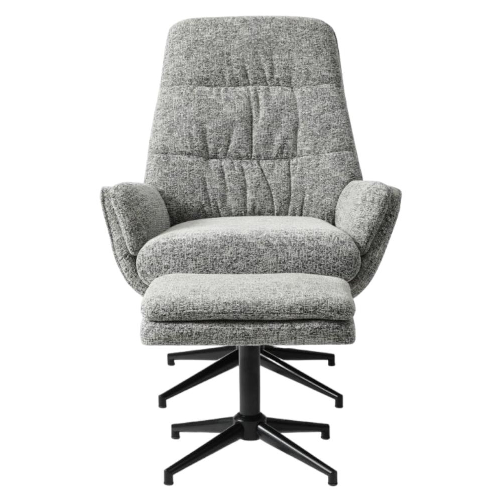 Kyoto Hugo Swivel Chair With Footstool